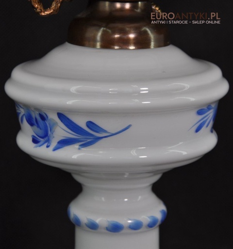 STARA SZKLANA BIALA LAMPKA LAMPA ZE SZKLA x