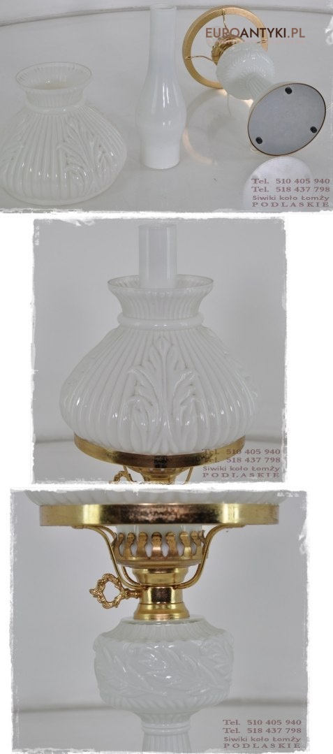 STARA SZKLANA BIALA LAMPKA LAMPA ZE SZKLA x