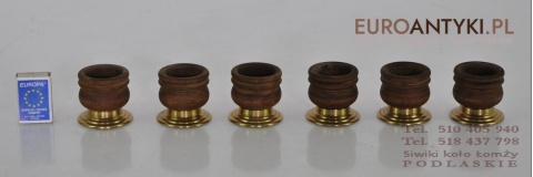 STARE DREWNIANE PODSTAWKI DO JAJEK MOSIADZ ANTYK