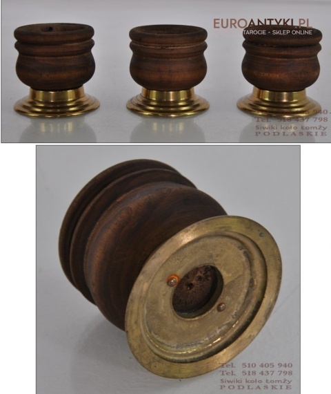 STARE DREWNIANE PODSTAWKI DO JAJEK MOSIADZ ANTYK