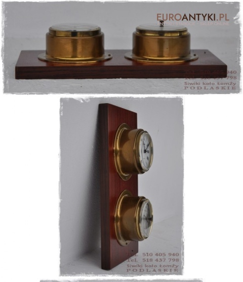 STARY BAROMETR ZEGAR STACJA POGODY NA STATEK MARIN