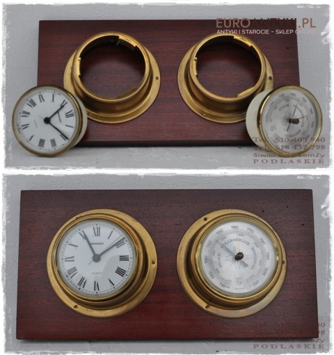 STARY BAROMETR ZEGAR STACJA POGODY NA STATEK MARIN