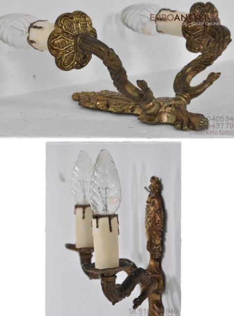 STARY KINKIET Z MOSIADZU LAMPKA LAMPA Z LAT 1940