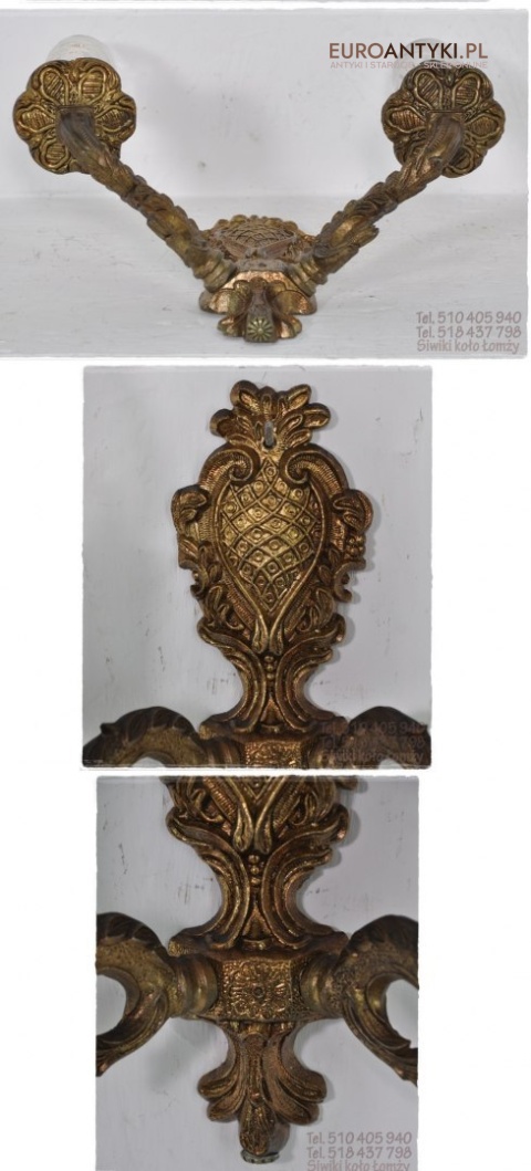 STARY KINKIET Z MOSIADZU LAMPKA LAMPA Z LAT 1940