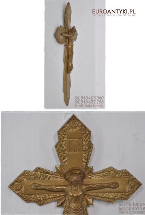 STARY SECESYJNY KRZYZYK KRZYZ Z MOSIADZU ANTYK