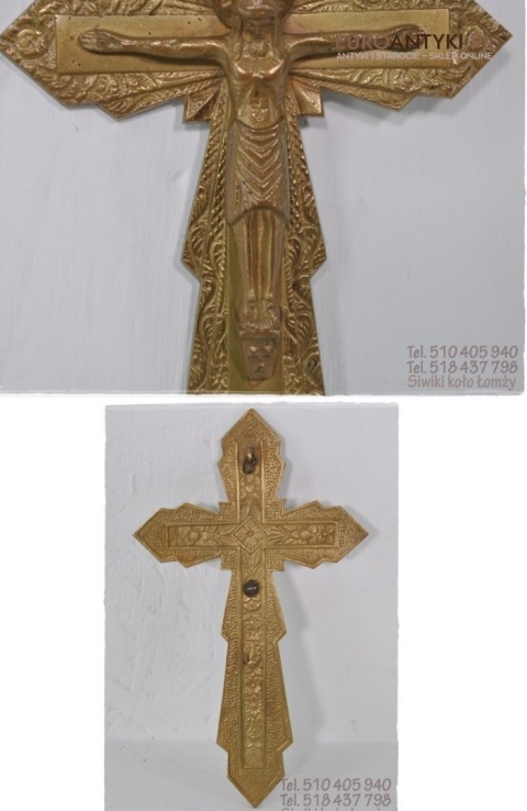 STARY SECESYJNY KRZYZYK KRZYZ Z MOSIADZU ANTYK