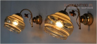 2 STARE NOSTALGICZNE KINKIETY SZKLANE KLOSZE