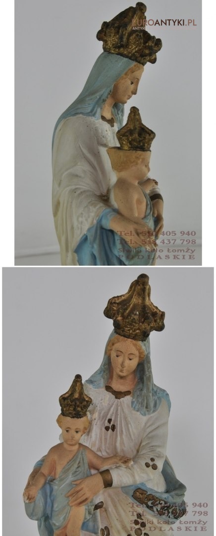 ANTYK DUZA STARA FIGURKA MATKI BOSKIEJ POD SZKLEM