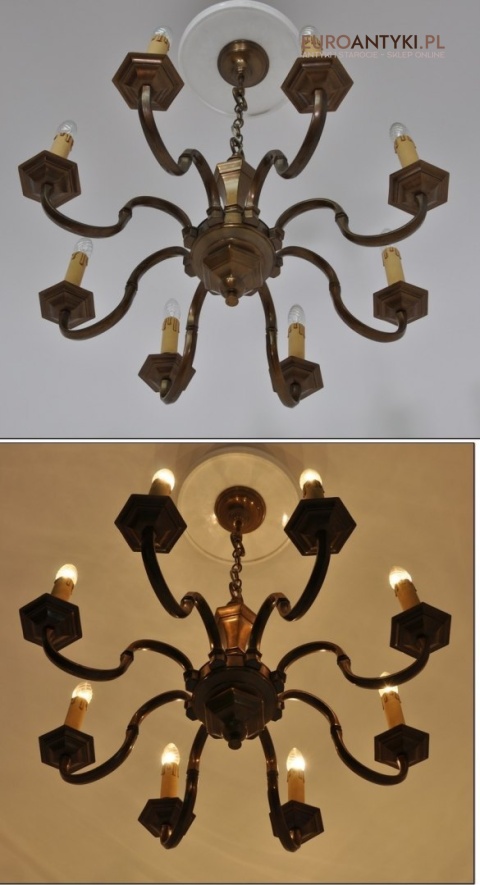 ANTYK STARY ZYRANDOL masywny BRAZ EMPIRE empir XL