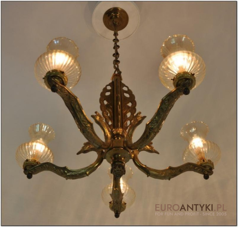 ART DECO ORYGINALNA LAMPA ZYRANDOL wyjatkowa