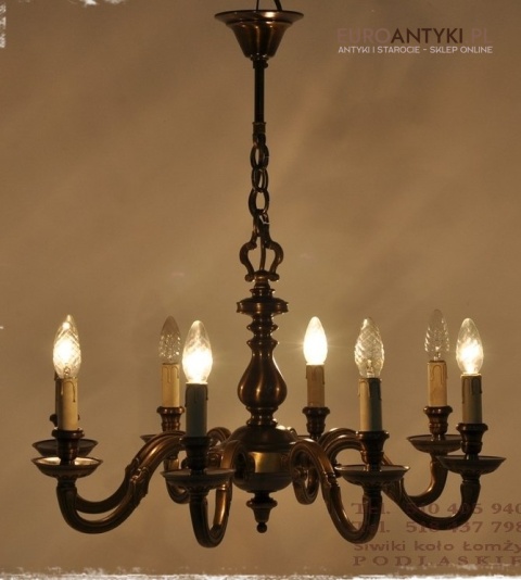 DUZY KLASYCZNY MASYWNY ZYRANDOL Z BRAZU CLASSIC XL