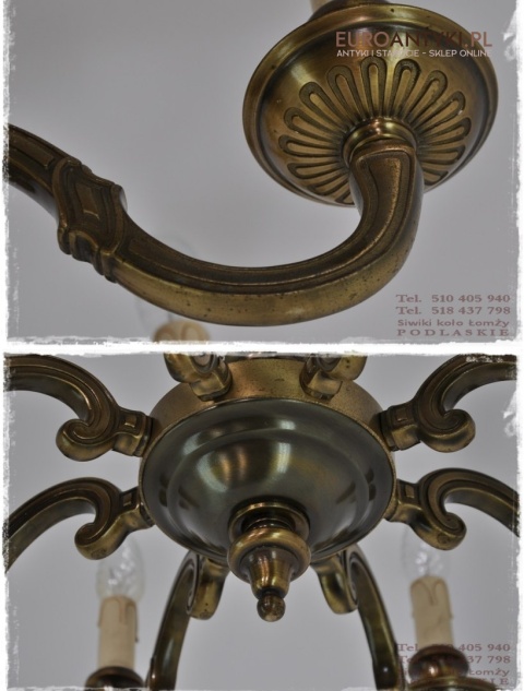 DUZY KLASYCZNY MASYWNY ZYRANDOL Z BRAZU CLASSIC XL