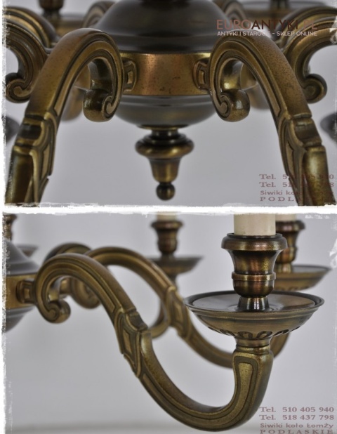 DUZY KLASYCZNY MASYWNY ZYRANDOL Z BRAZU CLASSIC XL