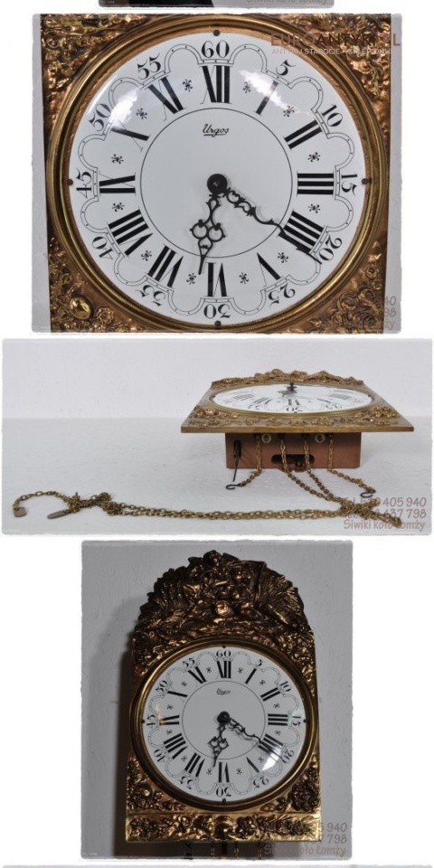 DUZY STARY WISZACY ZEGAR Z MOSIADZU FIRMA URGOS XL