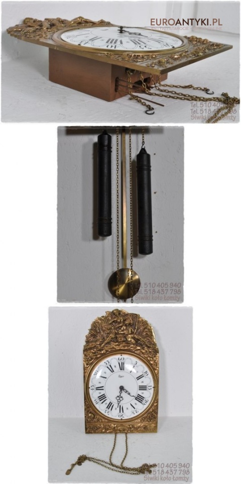 DUZY STARY WISZACY ZEGAR Z MOSIADZU FIRMA URGOS XL