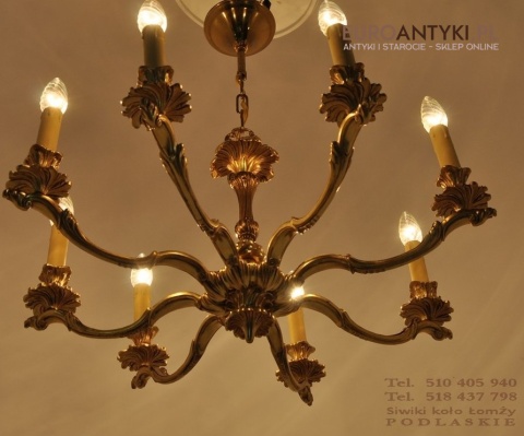 DUZY STARY ZYRANDOL BAROK ROKOKO MASYWNY MOSIADZ