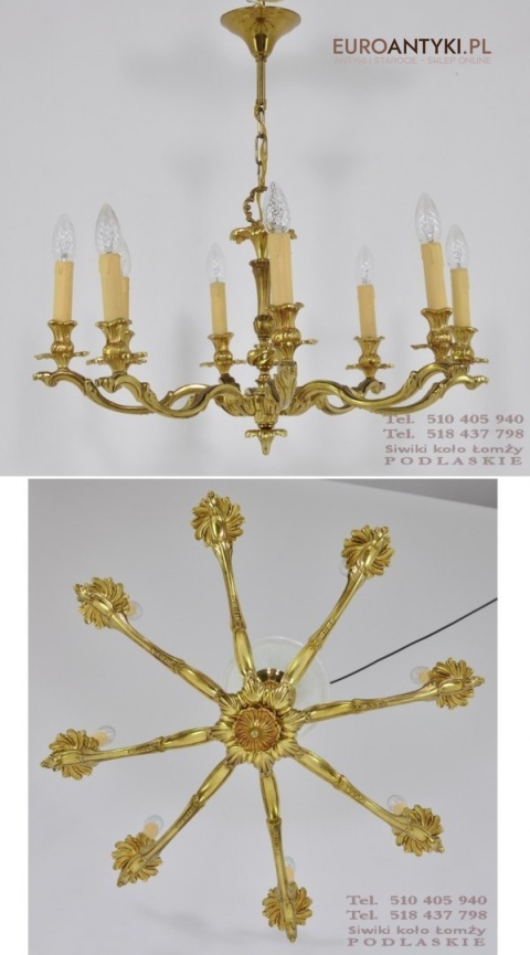 DUZY STARY ZYRANDOL BAROK ROKOKO MASYWNY MOSIADZ