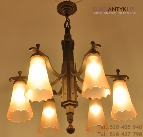 DUZY ZYRANDOL ORYGINALNY ART DECO ANTYK XXL
