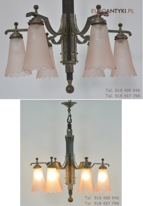 DUZY ZYRANDOL ORYGINALNY ART DECO ANTYK XXL