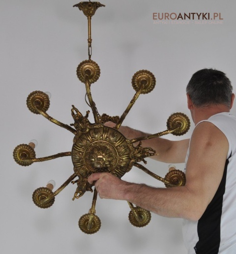 Zabytkowy żyrandol do pałacu zamku antyk do dworu barok rokoko
