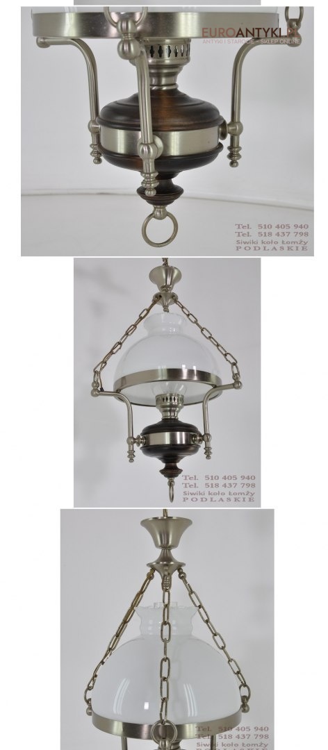 LAMPKA LAMPA SUFITOWA SREBRNA ART DECO SREBRNY