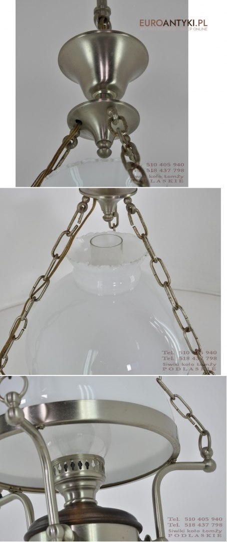 LAMPKA LAMPA SUFITOWA SREBRNA ART DECO SREBRNY