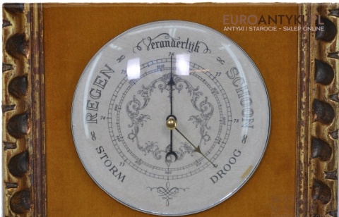 PIEKNY STARY OZDOBNY BAROMETR W RAMCE