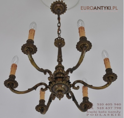 SECESYJNY MASYWNY ZYRANDOL LAMPA SUFITOWA SECESJA