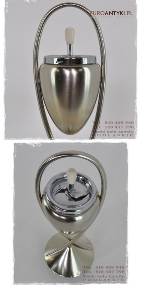 SREBRNA POPIELNICA POPIELNICZKA ART DECO BAUHAUS