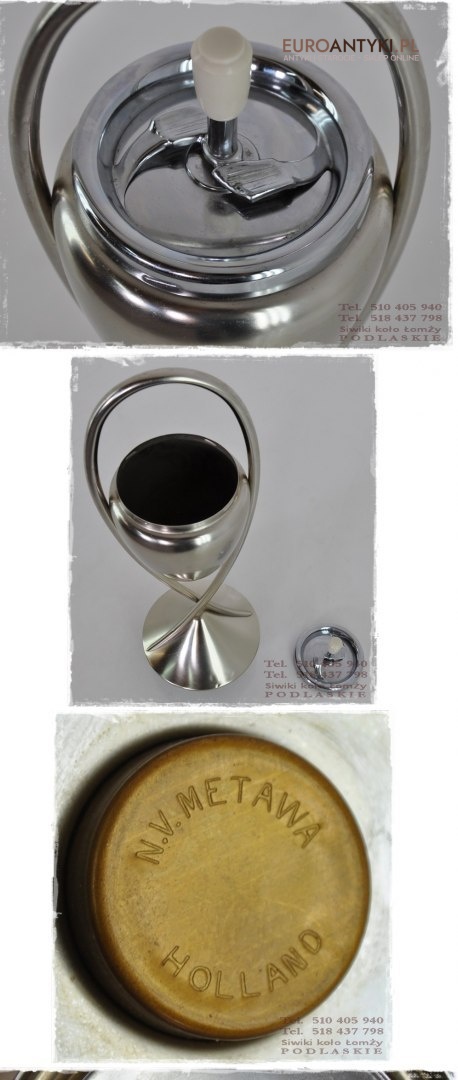 SREBRNA POPIELNICA POPIELNICZKA ART DECO BAUHAUS