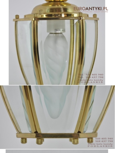 STARA LAMPKA LAMPA SUFITOWA SZLIFOWANE SZKLO