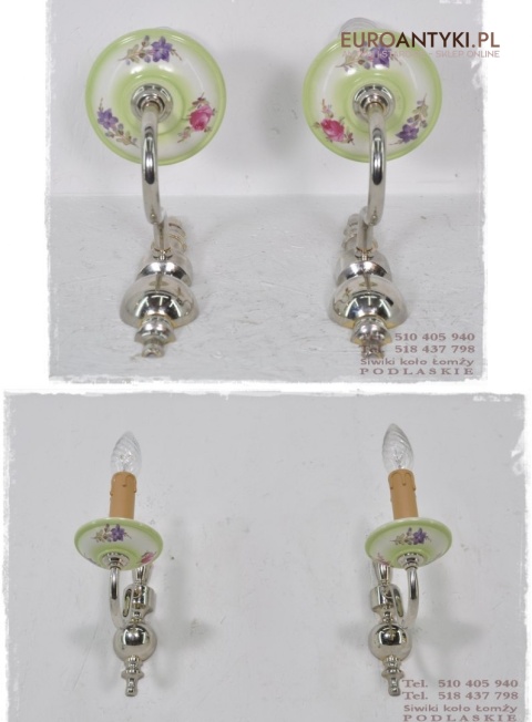 STARE SREBRNE KINKIETY LAMPKI LAMPY SREBRNY KOLOR