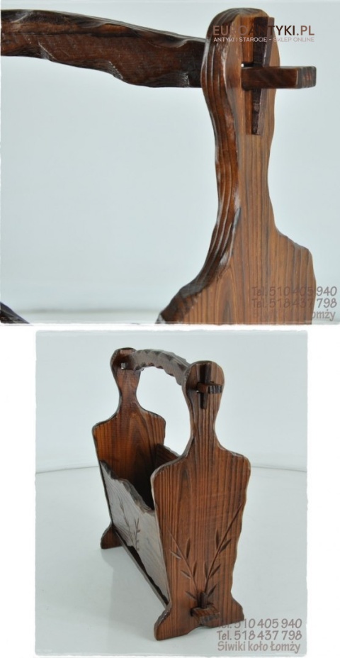 STARY DREWNIANY GAZETNIK GAZECIAK STOJAK NA GAZETY