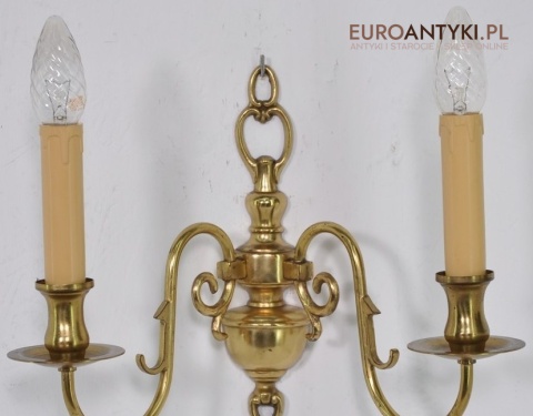 STARY KINKIET Z MOSIADZU LAMPKA LAMPA Z LAT 1940