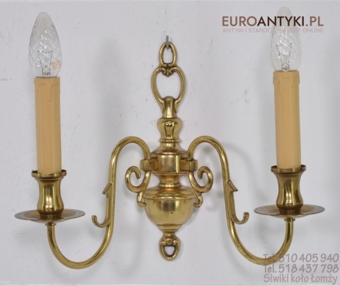 STARY KINKIET Z MOSIADZU LAMPKA LAMPA Z LAT 1940