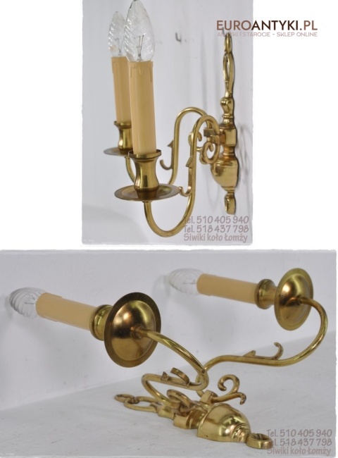 STARY KINKIET Z MOSIADZU LAMPKA LAMPA Z LAT 1940