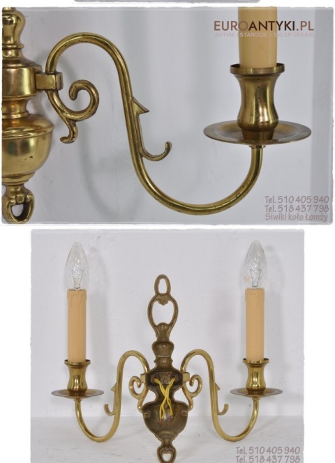 STARY KINKIET Z MOSIADZU LAMPKA LAMPA Z LAT 1940