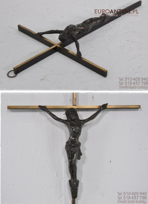 STARY KRZYZYK KRZYZ Z MOSIADZU JEZUS CHRYSTUS inri