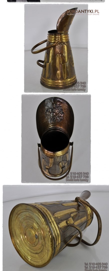 STARY OZDOBNY POJEMNIK MIEDZIANY BANIAK SMIETNIK