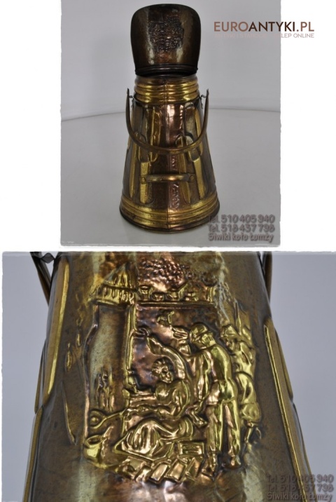 STARY OZDOBNY POJEMNIK MIEDZIANY BANIAK SMIETNIK