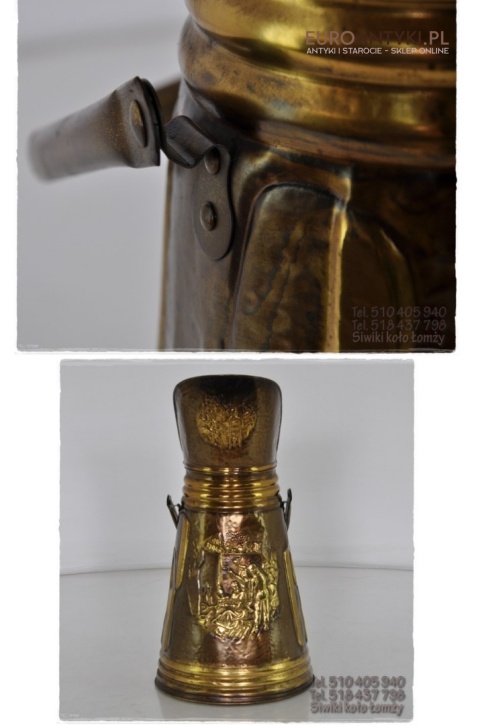 STARY OZDOBNY POJEMNIK MIEDZIANY BANIAK SMIETNIK