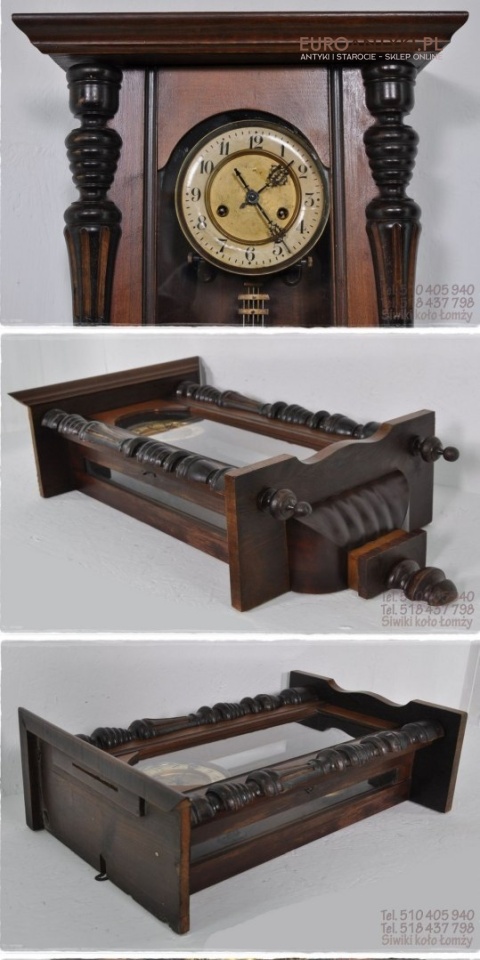 STARY SPRAWNY ZEGAR WISZACY NA SCIANE SCIENNY