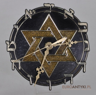 STARY ZYDOWSKI ZEGAR ZEGAREK JUDAICA JUDE CLOCK