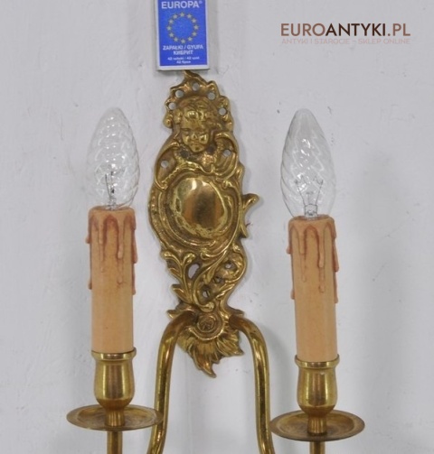 STARY podwójny KINKIET LAMPKA LAMPA NA SCIANE