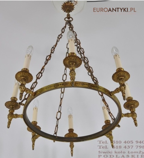 WYJATKOWY OKRAGLY ZYRANDOL KUTY ANTYK SECESJA XXL