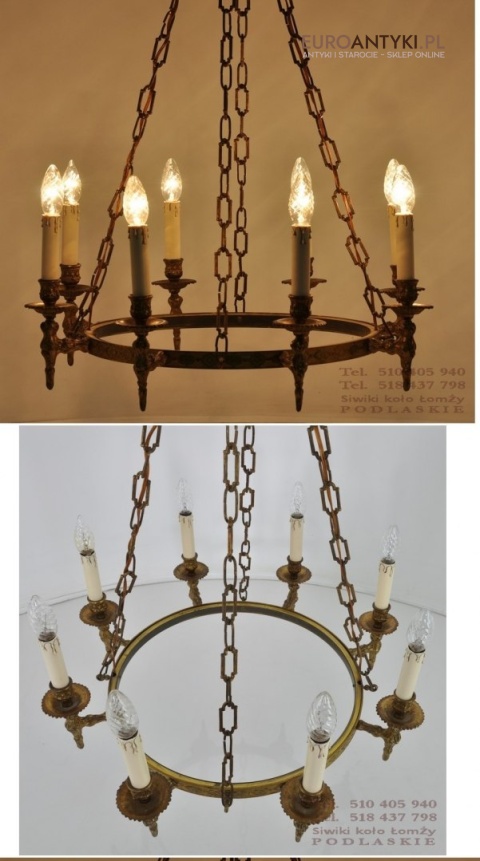 WYJATKOWY OKRAGLY ZYRANDOL KUTY ANTYK SECESJA XXL