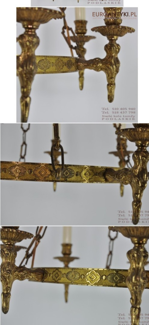 WYJATKOWY OKRAGLY ZYRANDOL KUTY ANTYK SECESJA XXL