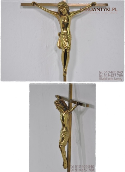 XL STARY KRZYZYK KRZYZ Z MOSIADZU JEZUS CHRYSTUS