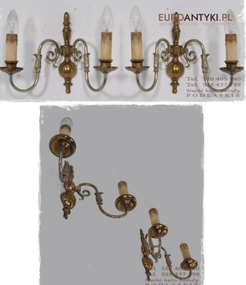 2 STARE KINKIETY LAMPY LAMPKI SREBRNO ZLOTE x