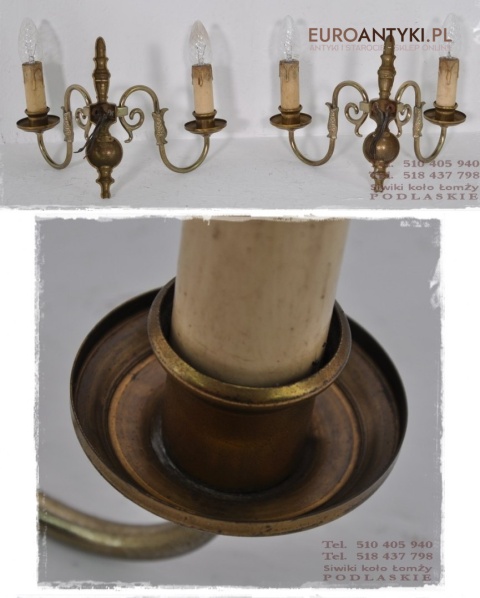 2 STARE KINKIETY LAMPY LAMPKI SREBRNO ZLOTE x